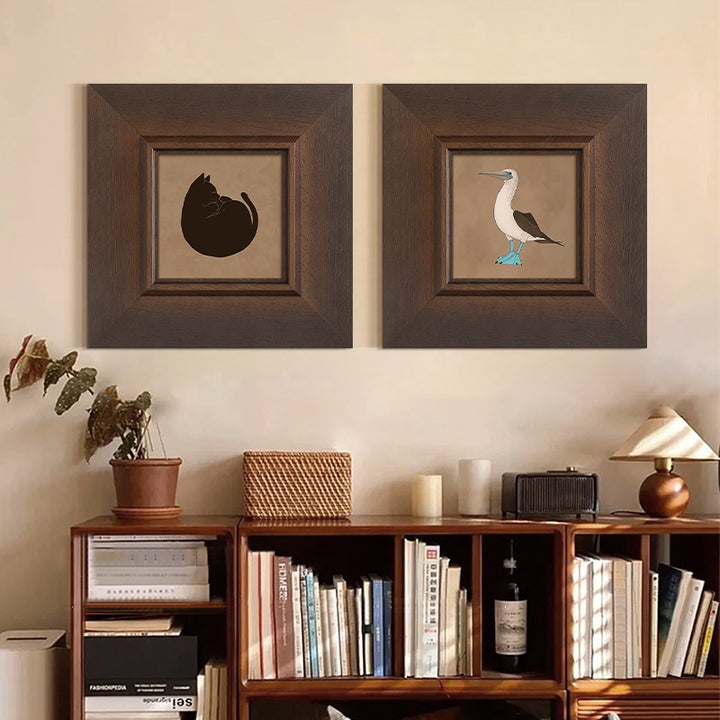 Framed Cat Silhouette Artwork