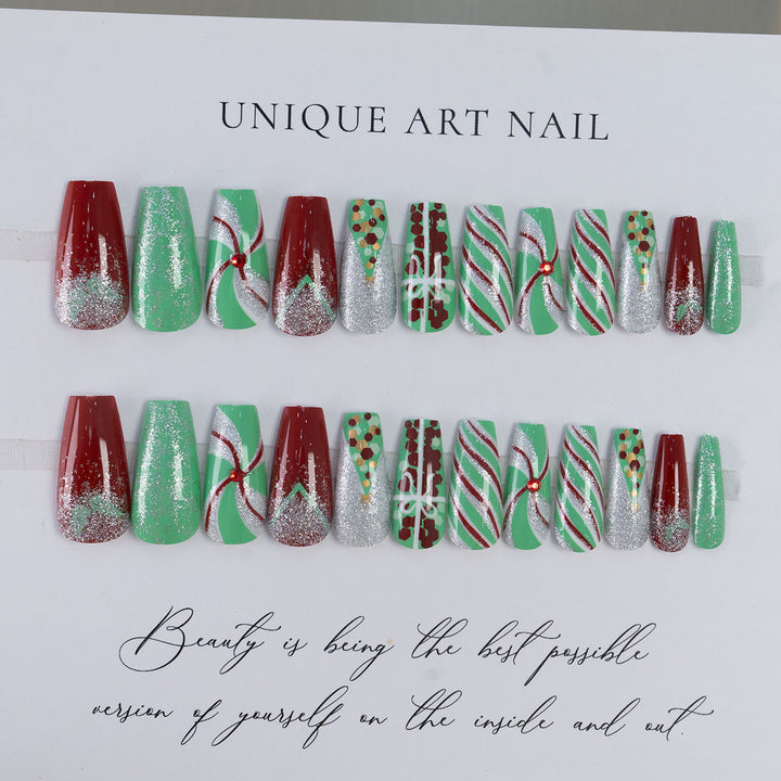 Festive Patterned Press-On Nails