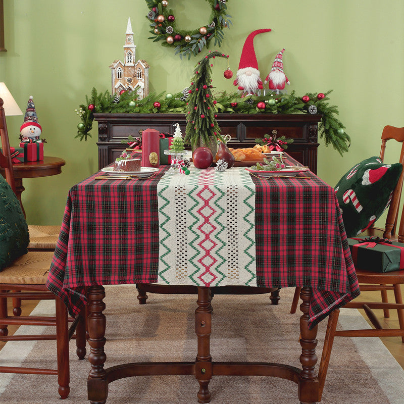 Festive Plaid Dining Tablecloth