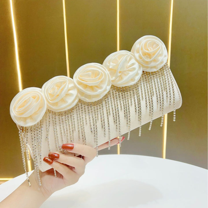 Floral-Embellished Evening Clutch