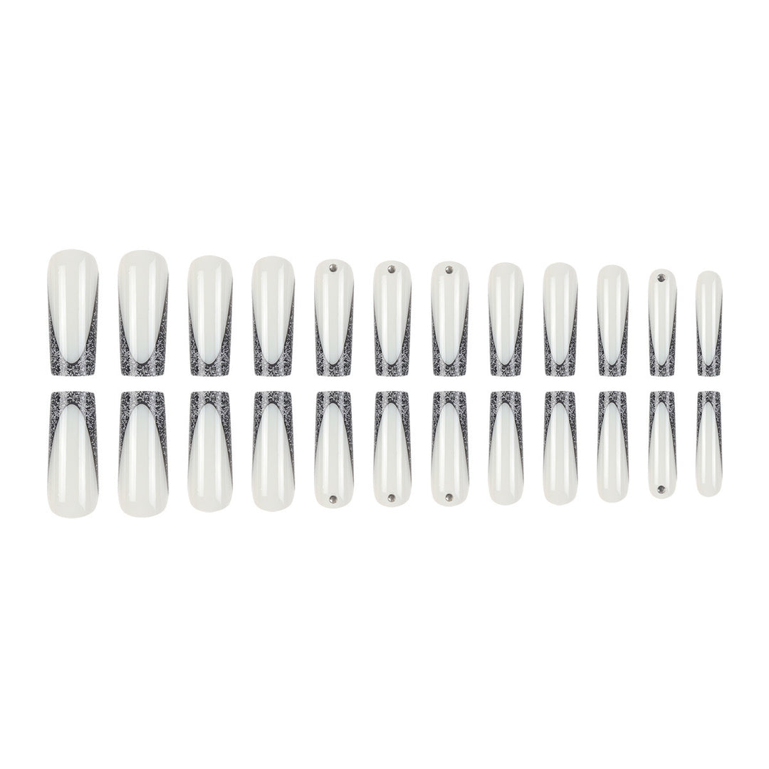 Elegant Stiletto Press-On Nails with Glittery Tips Kalsten