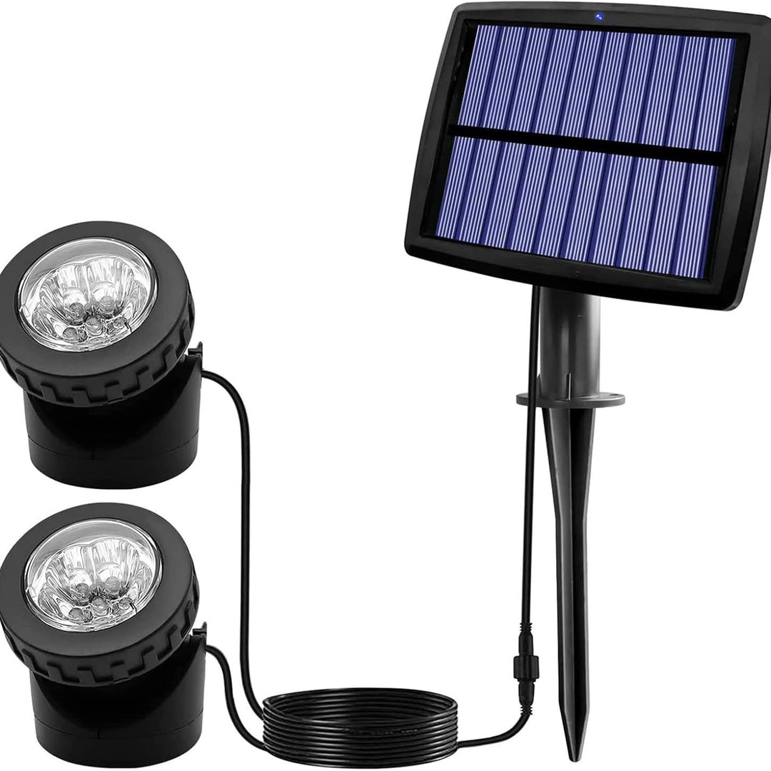 Adjustable Solar Powered Garden Spotlight Kit With Ground Stake Kalsten