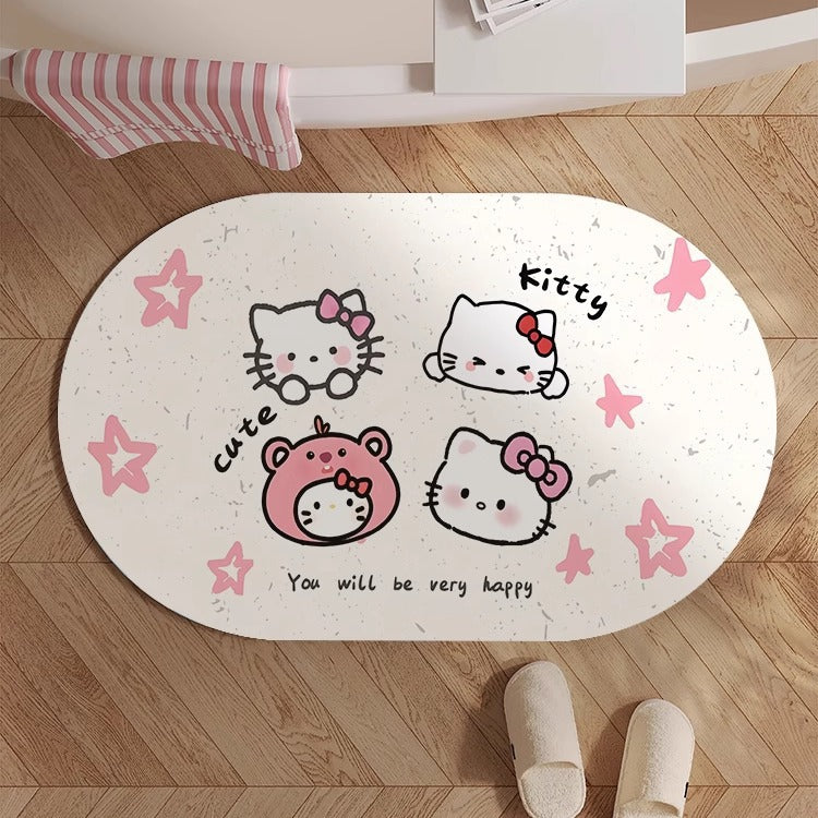 Cute Kitty-Themed Memory Foam Bath Mat Kalsten