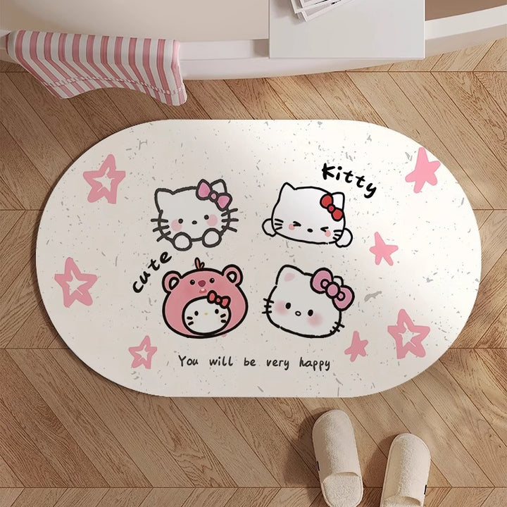 Cute Kitty-Themed Memory Foam Bath Mat Kalsten
