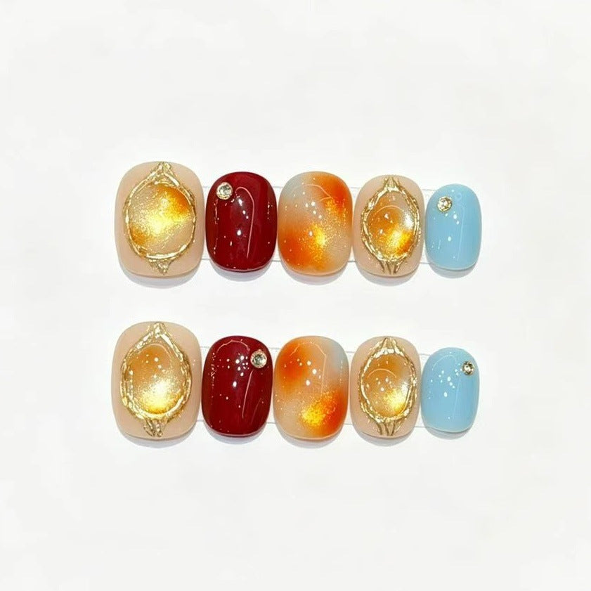 Embedded Gemstone Nail Art Kalsten