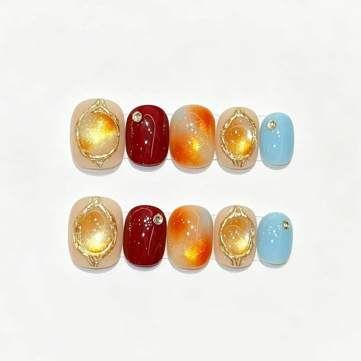 Embedded Gemstone Nail Art Kalsten