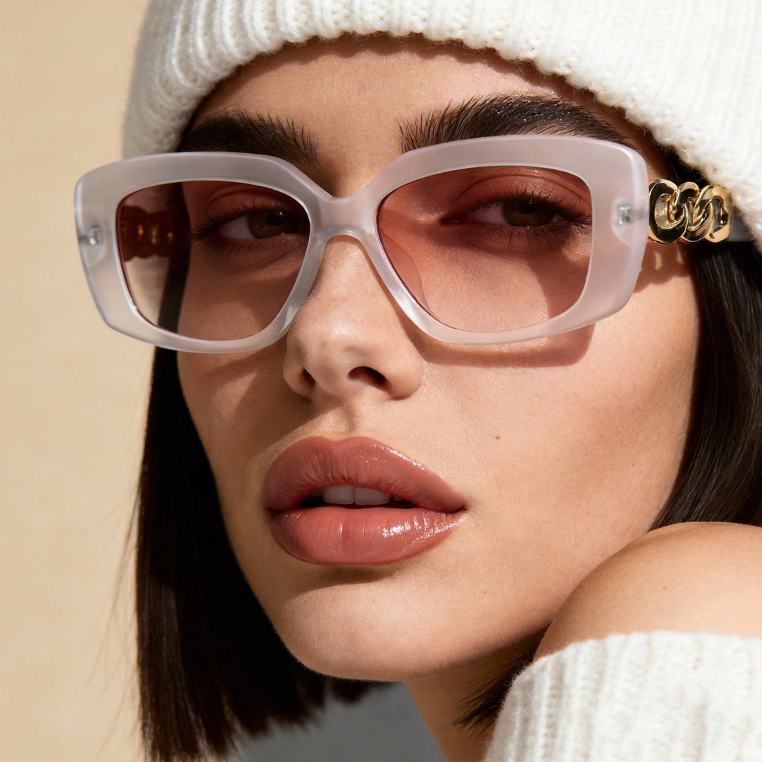Ladies elegant square sunglasses with gold embellished frame Kalsten