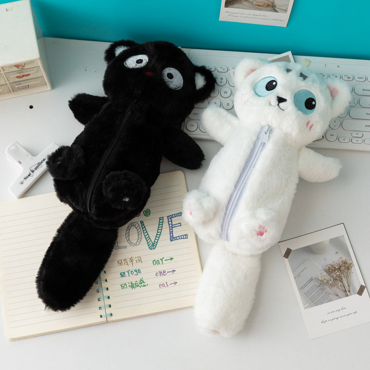 Cute Plush Cat-Themed Pencil Case Kalsten