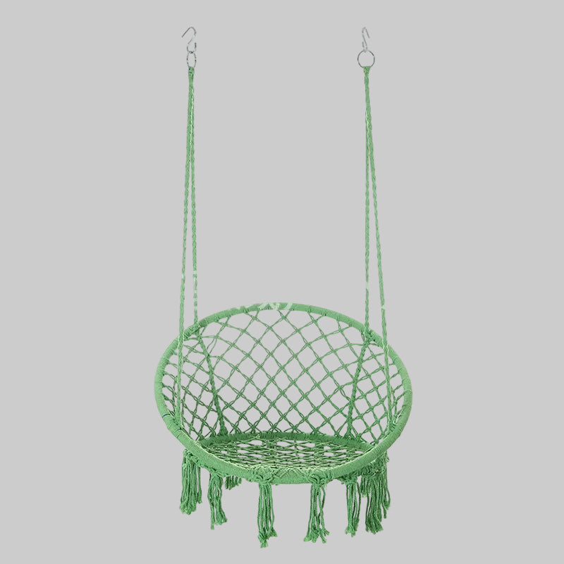Macrame hanging swing chair boho woven fringe indoor outdoor hammock seat Kalsten