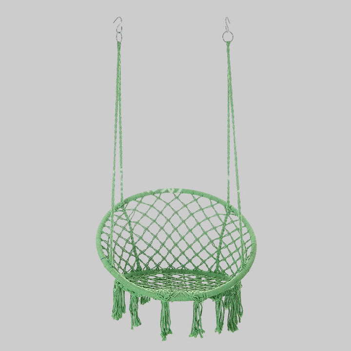 Macrame hanging swing chair boho woven fringe indoor outdoor hammock seat Kalsten
