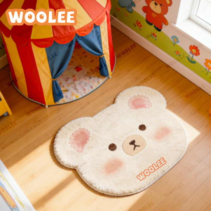 Cute Bear-Shaped Plush Area Rug