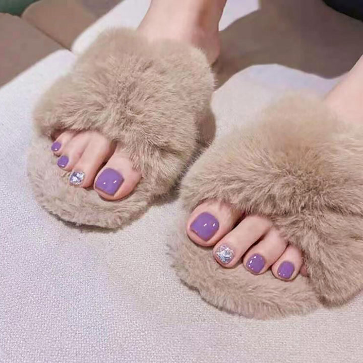 Glittery French Tip Toe Nail Art