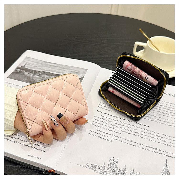 Quilted Zippered Compact Wallet