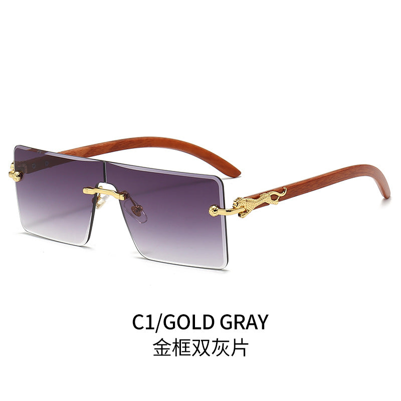 Women oversized fashionable sunglasses with luxurious wood and metal elements Kalsten
