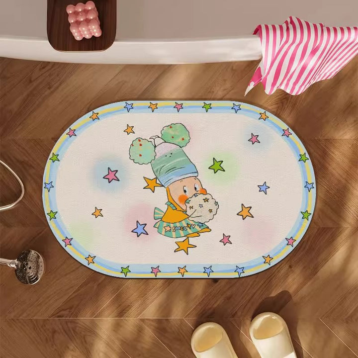 Cartoon-Themed Bath Mat for Bathroom