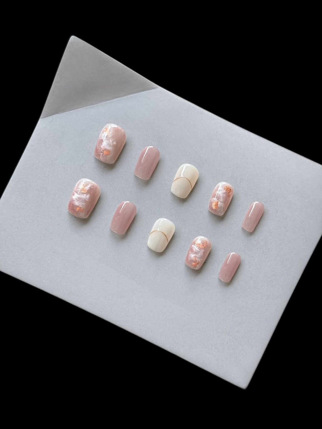 Artistic Marble Design Press-On Nails