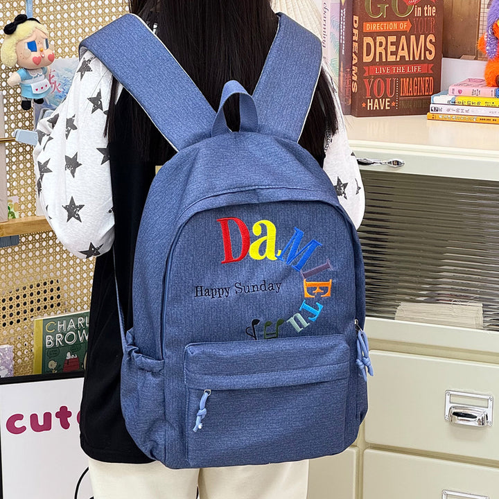 Stylish Star-Embellished Corduroy Backpack Kalsten