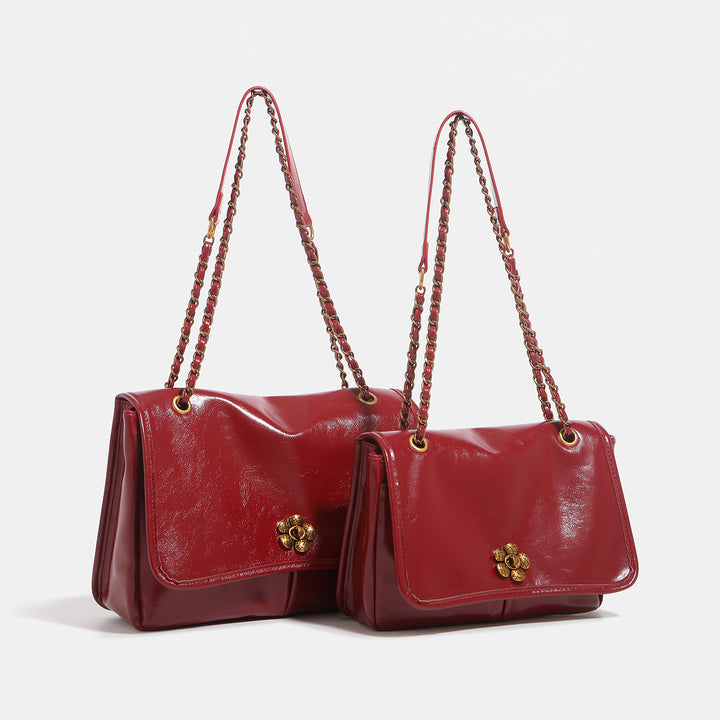Elegant Flower-Accent Shoulder Bag