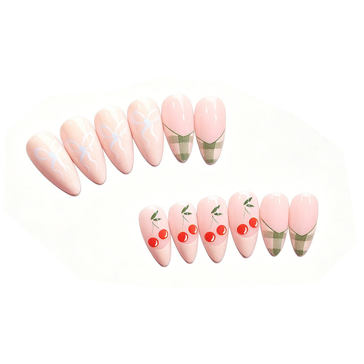 Artistic Press-On Nail Art Design Set with Fruit Accents Kalsten