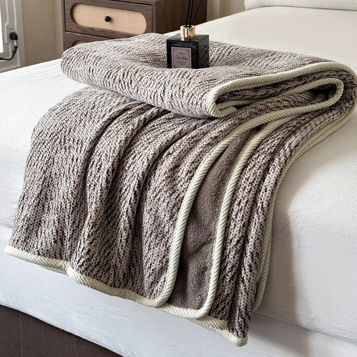 Textured Knit Fleece Blanket Kalsten