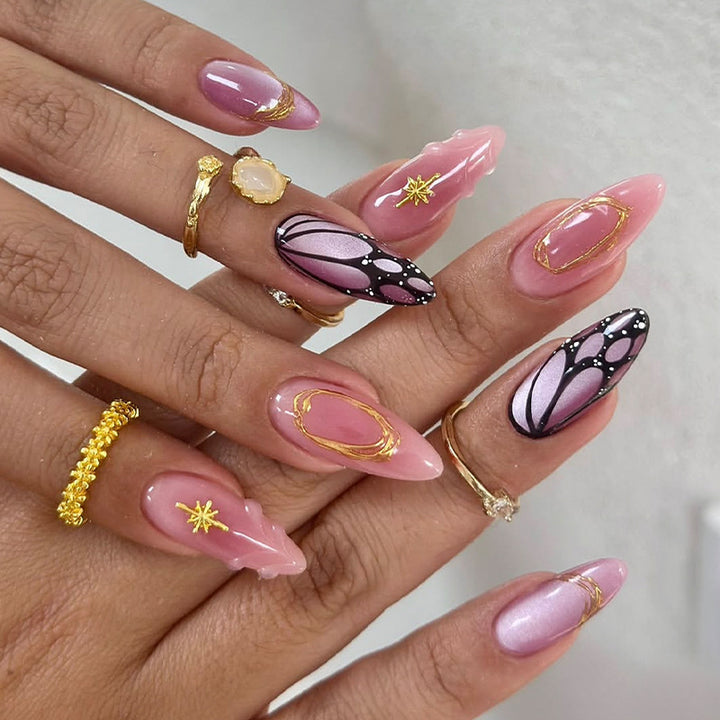 Creative nail art set with rhinestones and glittering accents Kalsten