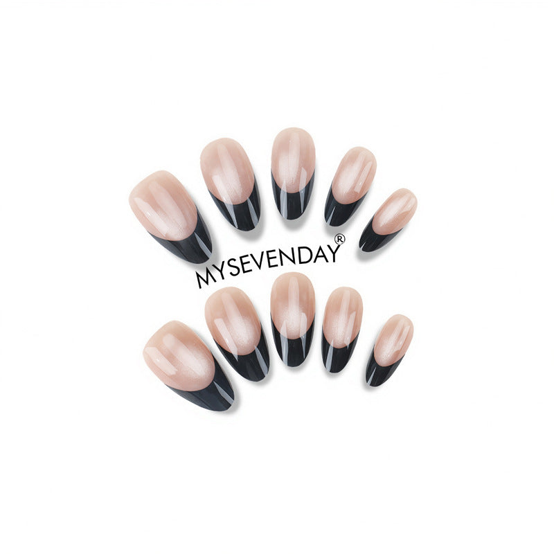 Elegant Press-On Nail Set with French Tip Design Kalsten