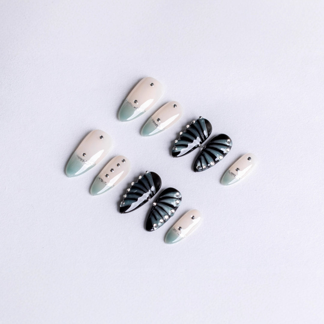Stylish Press-On Nail Set with Unique Textures