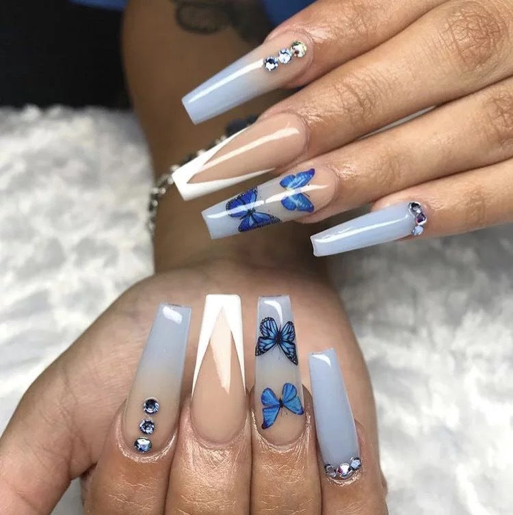 Decorative Butterfly-Design Press-On Nails Kalsten