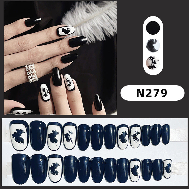 Abstract Floral Press-On Nail Set
