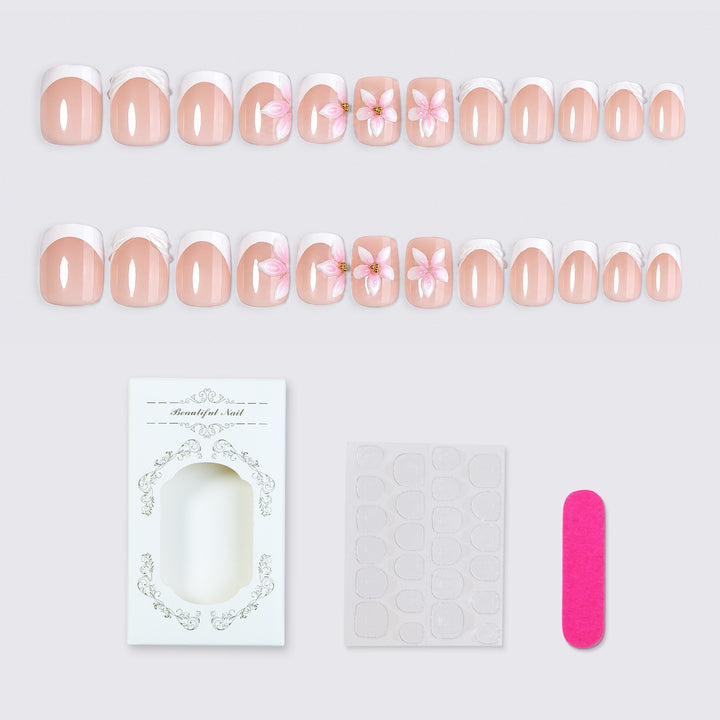 Artificial nail set with delicate floral designs Kalsten