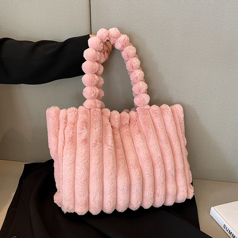 Plush Textured Handbag