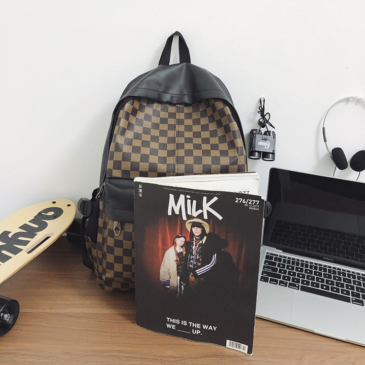 Stylish Checked Pattern Backpack Kalsten
