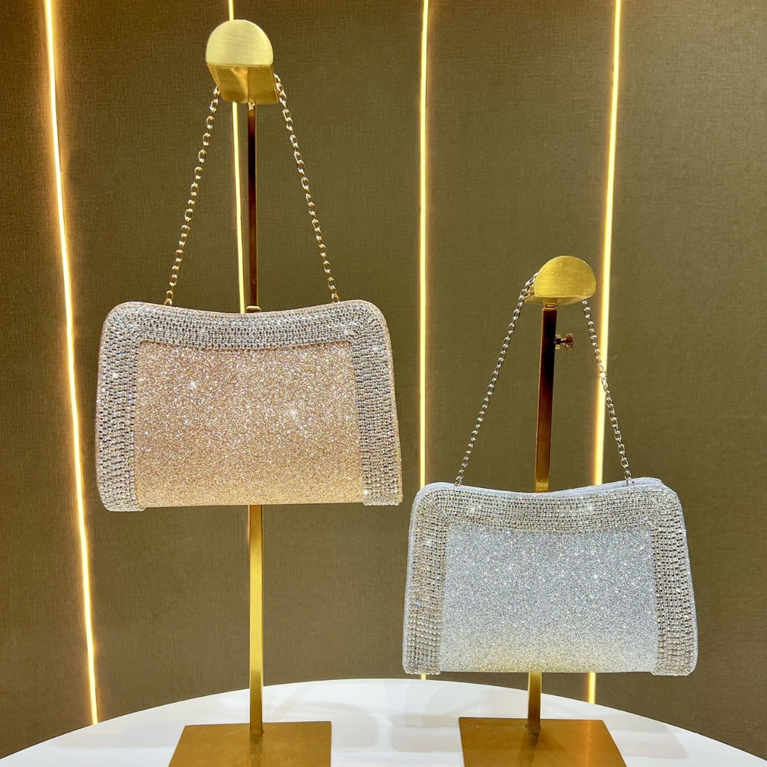 Sparkling Crystal-Trim Clutch