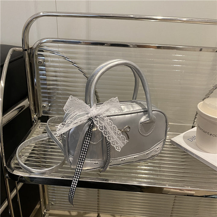 Elegant Lace-Trimmed Bow Handbag Kalsten
