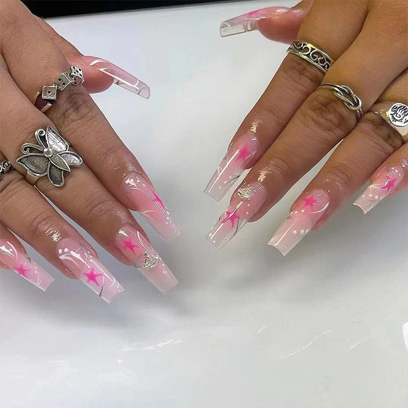 Artful Gel Nails with Elegant Floral Design Kalsten
