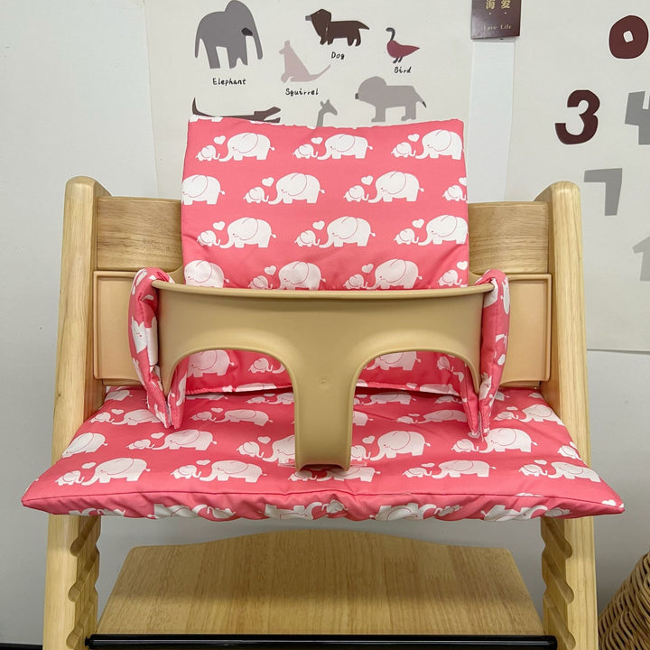 Padded Baby High Chair Cushion Set with Removable Teddy Applique