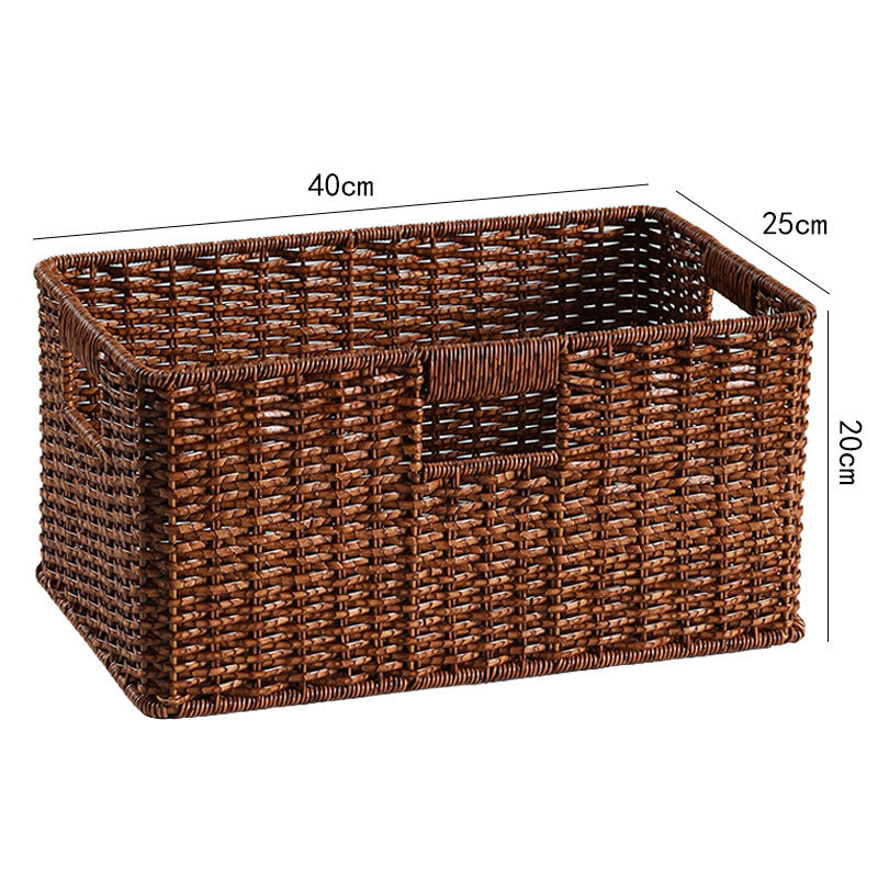 Large Woven Storage Bin with Ergonomic Cutout Handles Kalsten
