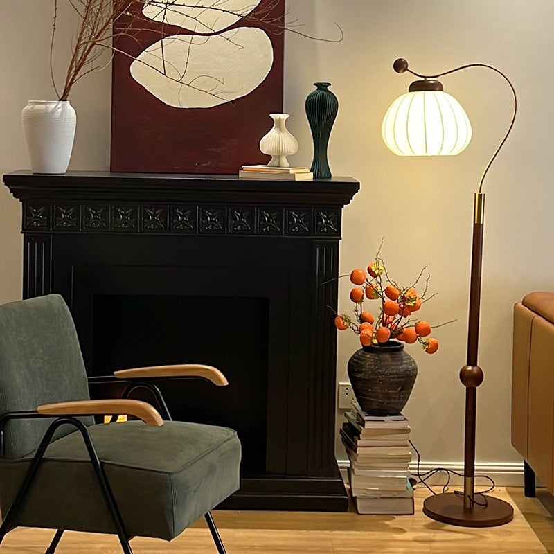 Modern Curved Floor Lamp with Adjustable Shade