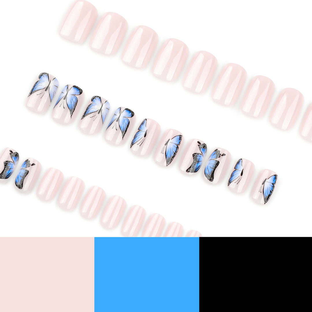 Artificial Nail Art with Butterfly Design Kalsten