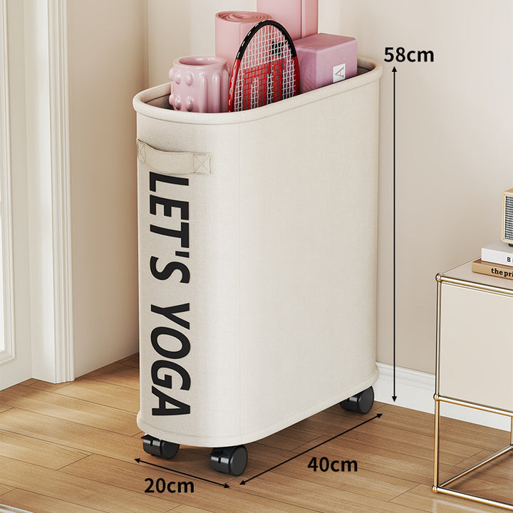 Rolling Dual-Compartment Yoga Mat and Sports Equipment Storage Cart