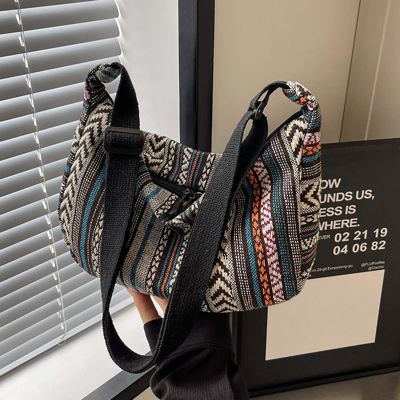 Artisan-Inspired Textured Crossbody Bag