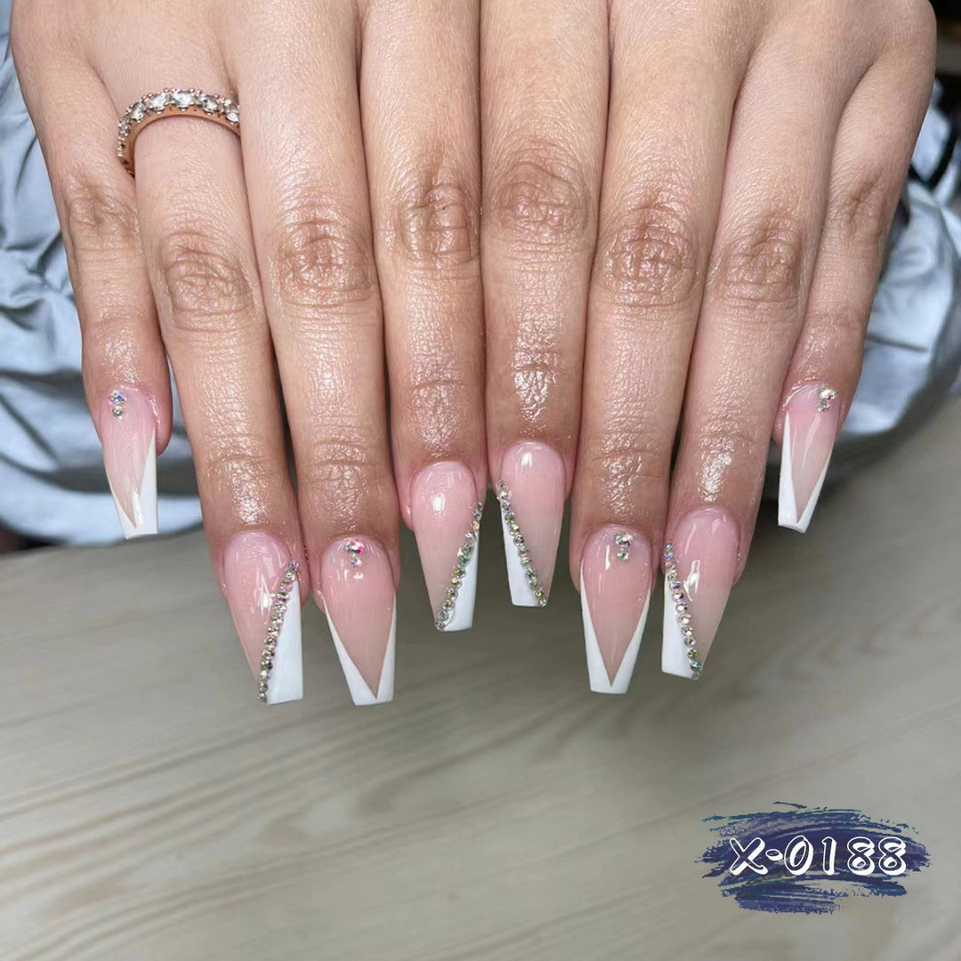Elegant Stiletto Nail Art Kit with Rhinestone Accents