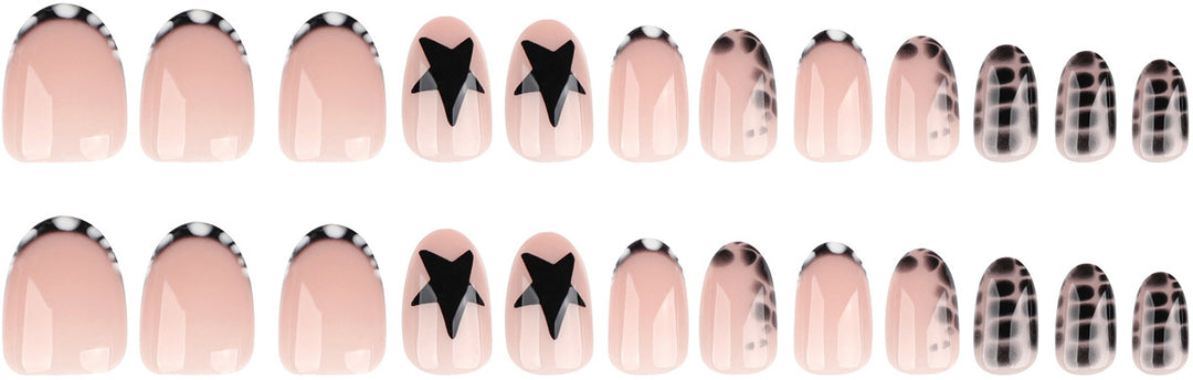 Nail art set with stylish star and geometric patterns Kalsten