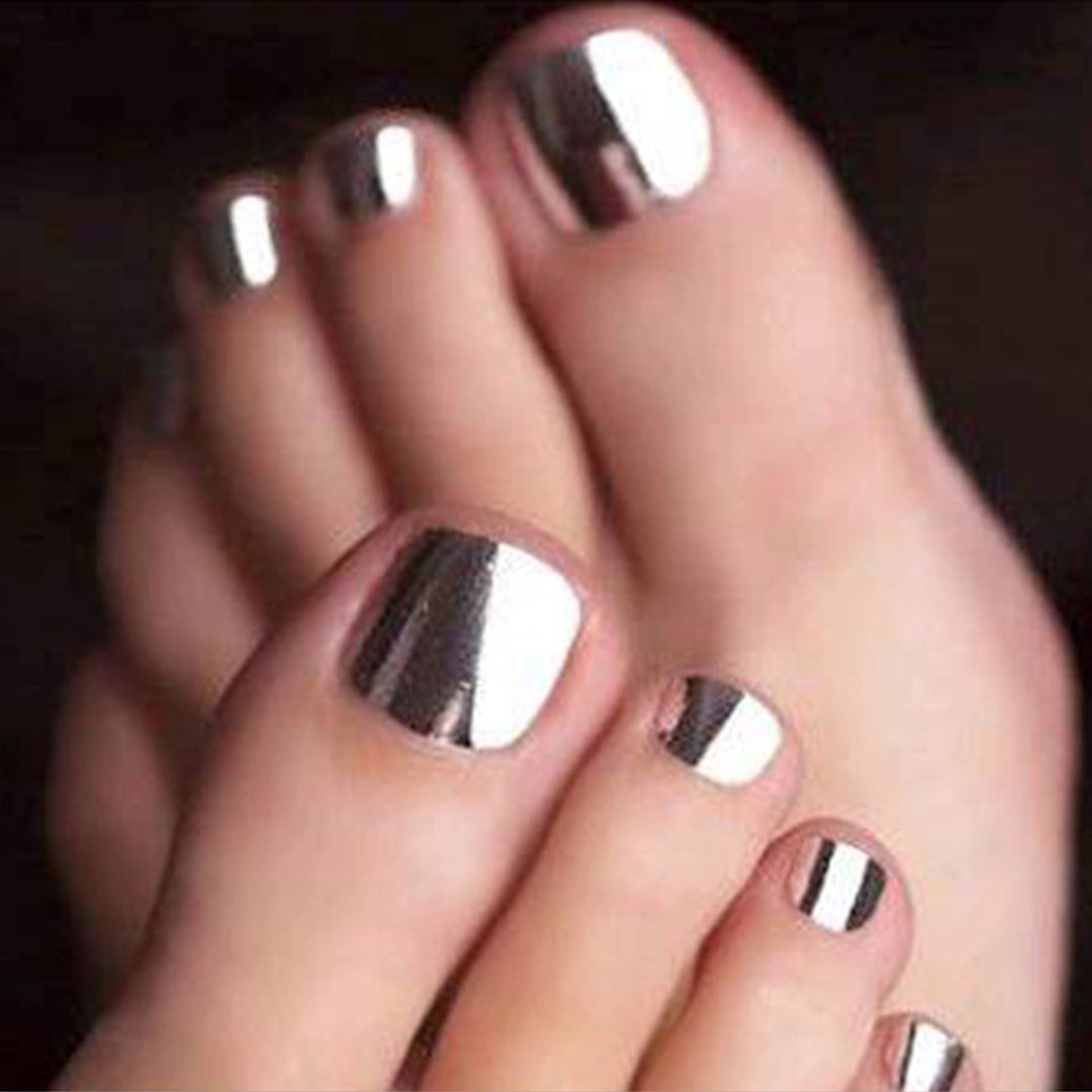 Metallic Pedicure Nail Art