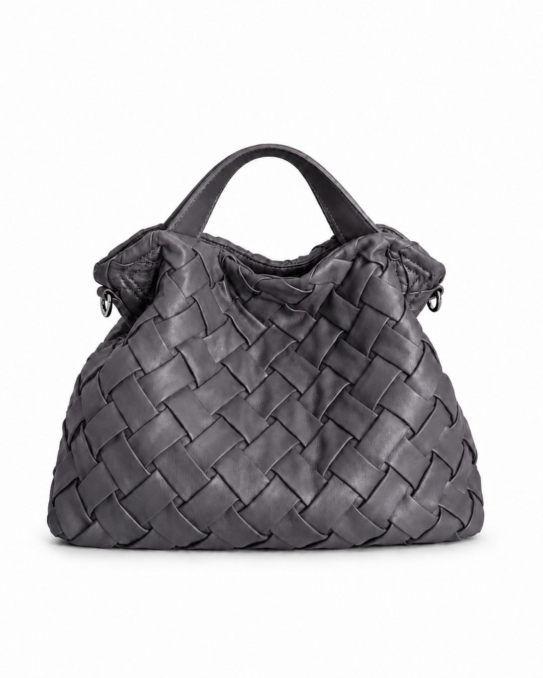 Handcrafted Woven Leather Hobo Bag