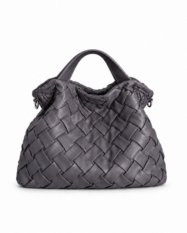 Handcrafted Woven Leather Hobo Bag