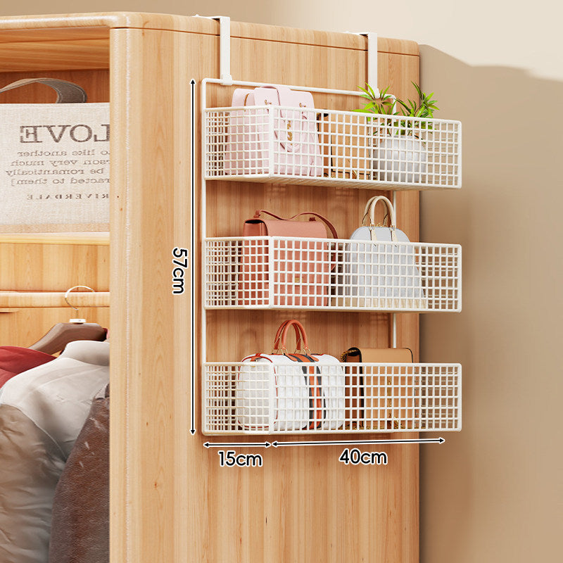Over-the-Door Multi-Tier Metal Grid Hanging Storage Organizer