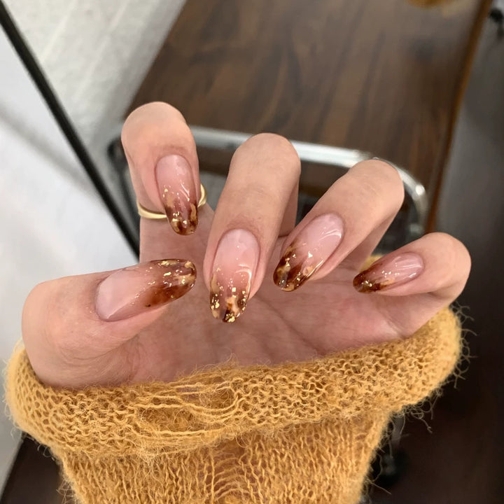 Elegant Glitter Ombre Nail Extensions