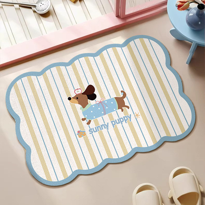 Decorative Cat Themed Bath Mat for Bathrooms