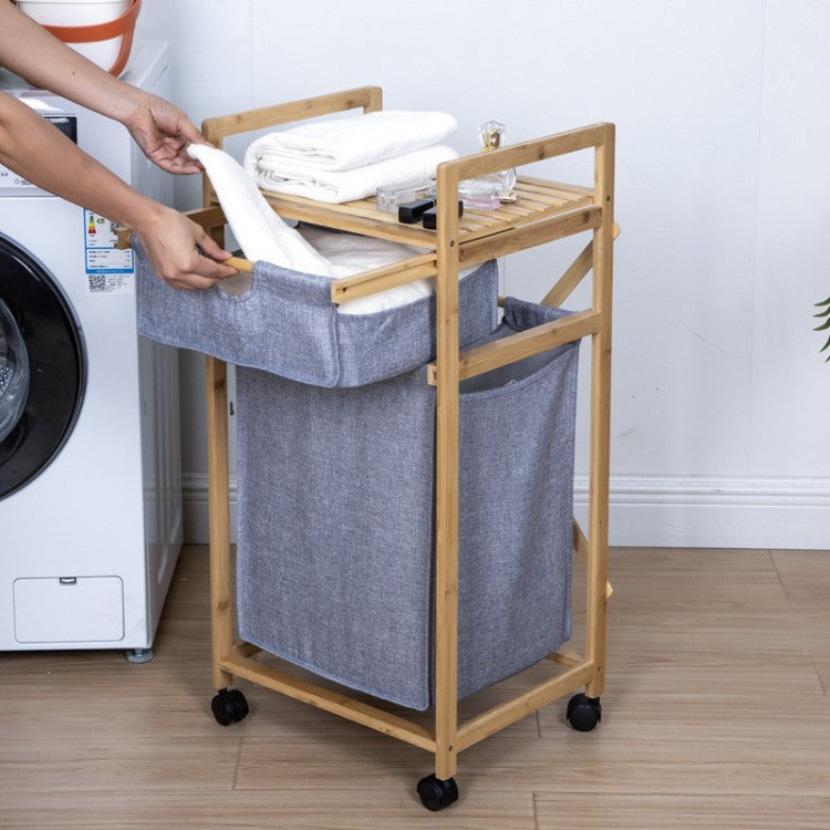 Stylish laundry storage tower with wheels Kalsten